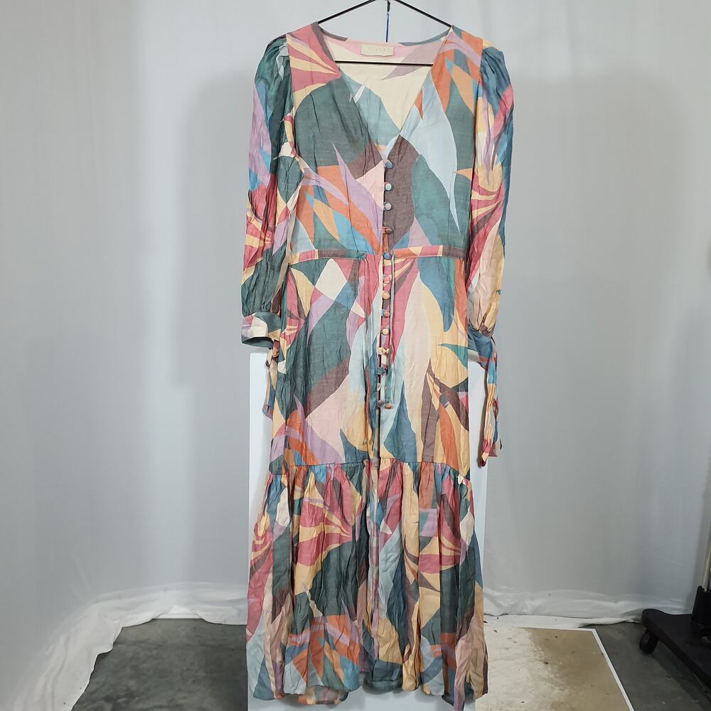 Multicolor Abstract Print Maxi Dress - Picture 2 of 6